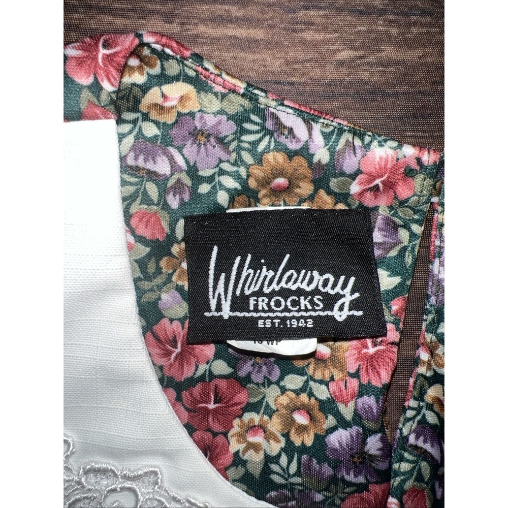 Vintage Whirlaway Frocks Women's Lace Trim Collar Size 16 WP Floral Scallop Hem - Picture 2 of 8